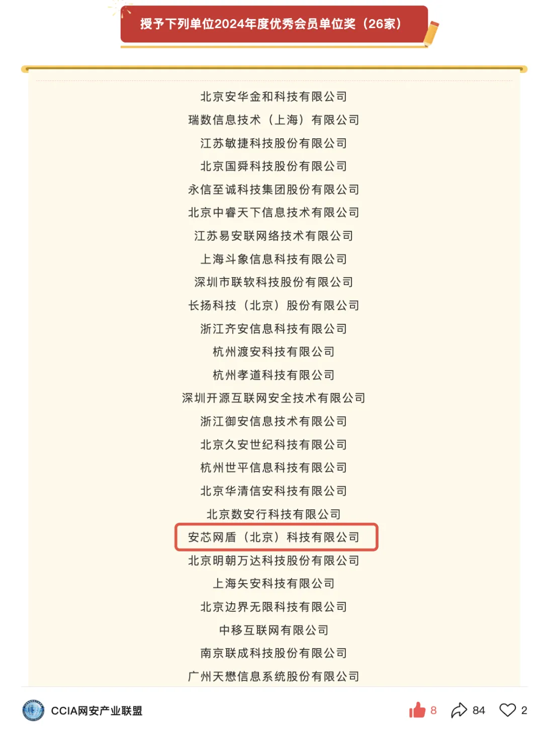 荣获2024年度优秀会员单位奖